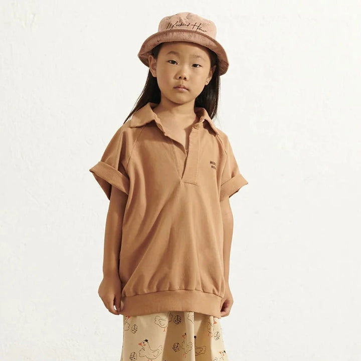 WEEKEND HOUSE KIDS GOOSE Short Sleeve Sweatshirt - Camel - 8Y