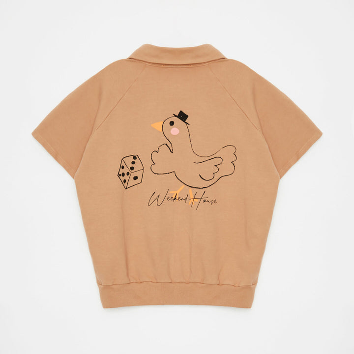 WEEKEND HOUSE KIDS GOOSE Short Sleeve Sweatshirt - Camel - 8Y