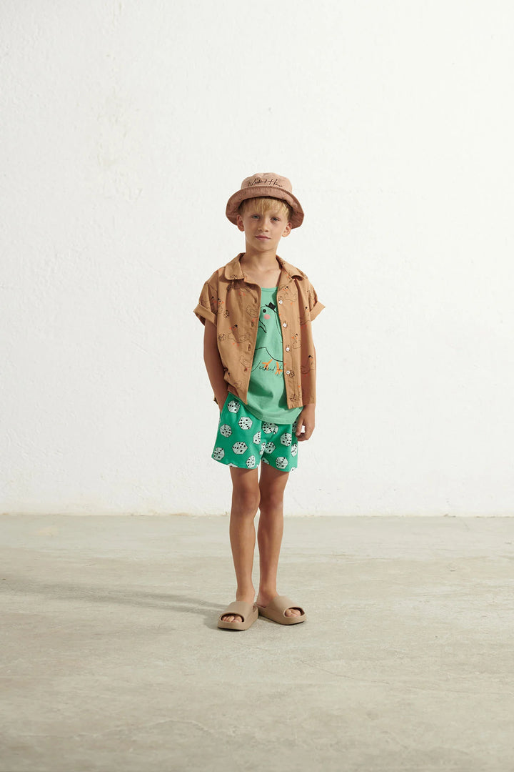 WEEKEND HOUSE KIDS Buttoned Short Sleeve Shirt - Goose - 5-6Y/9-10Y