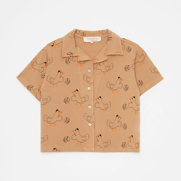 WEEKEND HOUSE KIDS Buttoned Short Sleeve Shirt - Goose - 5-6Y/9-10Y