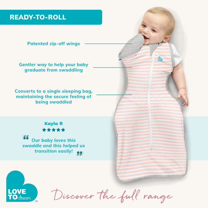 Love to Dream Stage 2 - Swaddle Up Original 1.0 TOG Transition Bag in White Dreamer