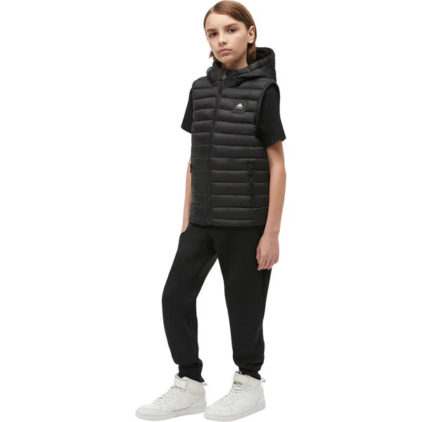Moose Knuckles Kids Air Down Black Vest With Zip Pockets