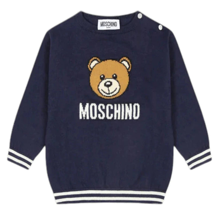 Moschino Baby Teddy Bear Crewneck Sweater - Navy