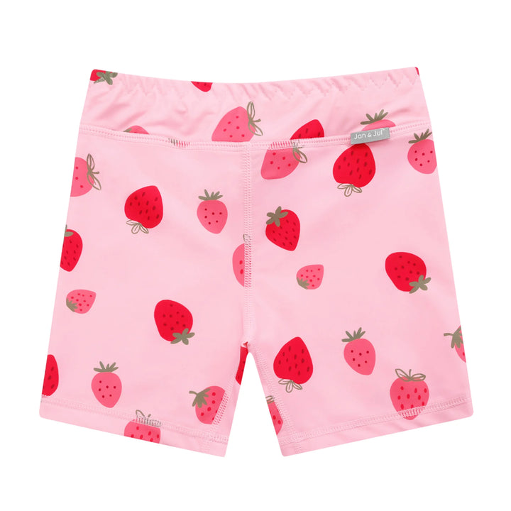 >Jan &amp; Jul Kids UV Swim Trunks - Pink Strawberry