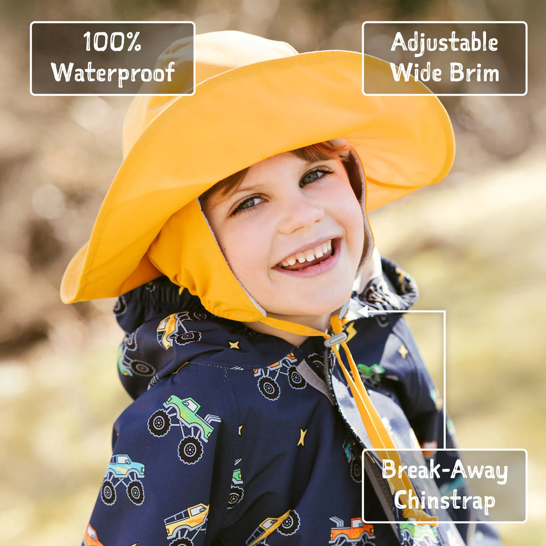 >Jan &amp; Jul Kids Waterproof Rain Hats - Yellow