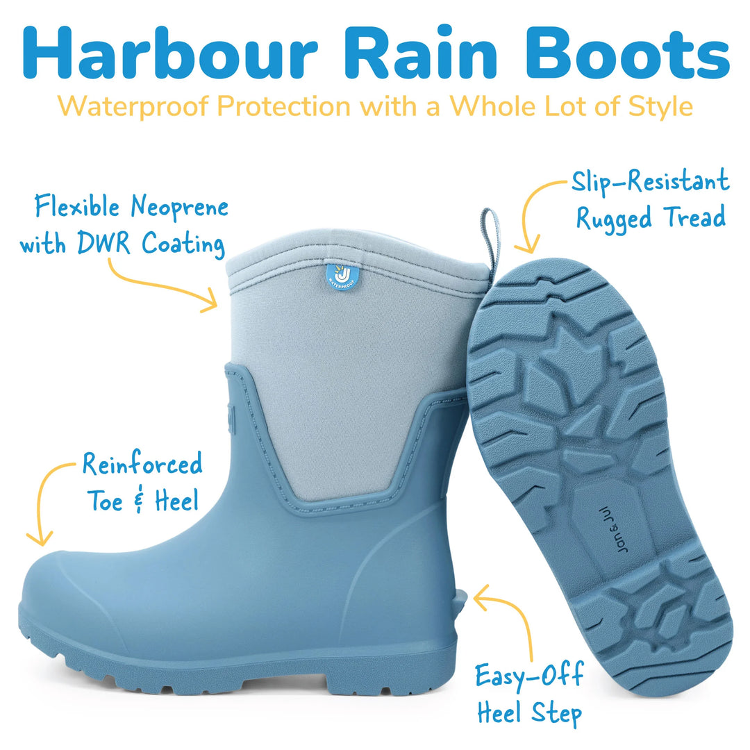 >Jan &amp; Jul Kids Harbour Tall Rain Boots - Dark Spruce