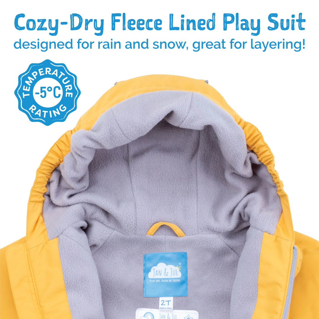 >Jan &amp; Jul Kids Fleece Lined Rain Suits - Dark Spruce