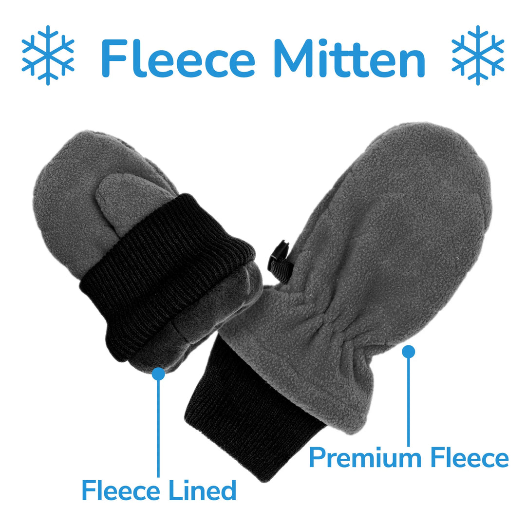 >Jan &amp; Jul Kids Fleece Mittens - Brown Plaid