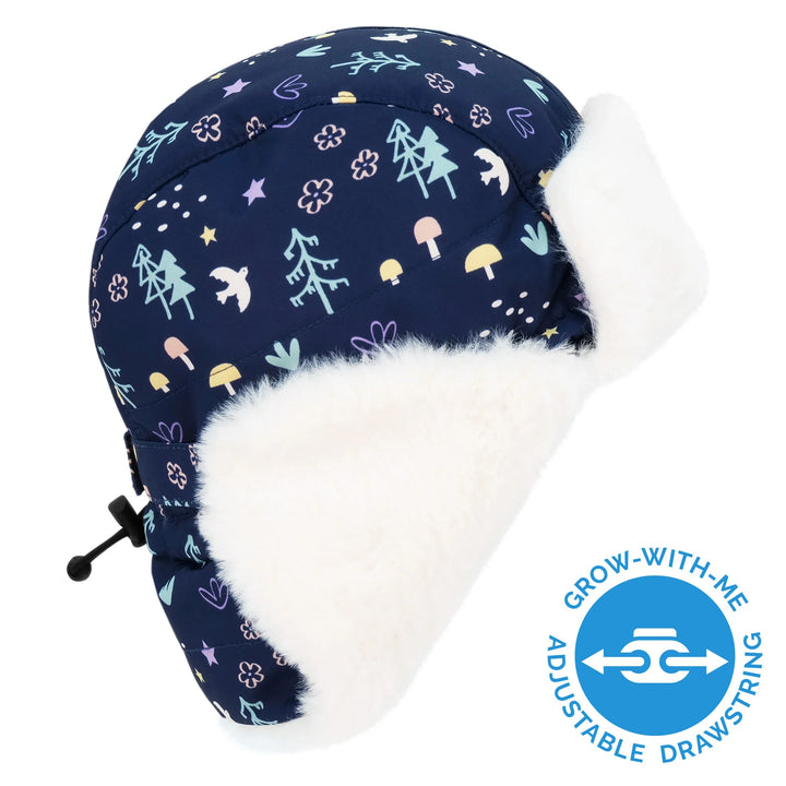 >Jan &amp; Jul Kids Toasty-Dry Trapper Winter Hat s- Navy Forest