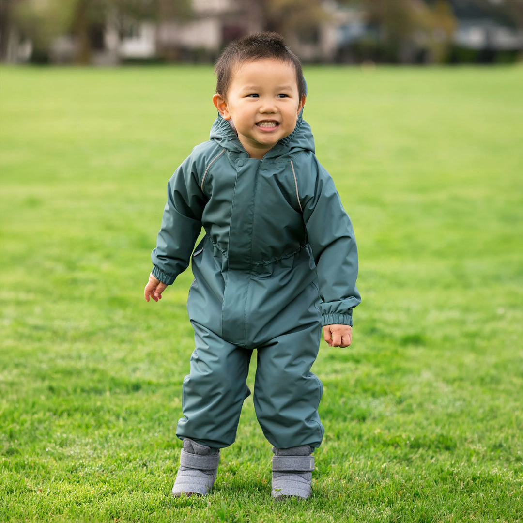 >Jan &amp; Jul Kids Fleece Lined Rain Suits - Dark Spruce