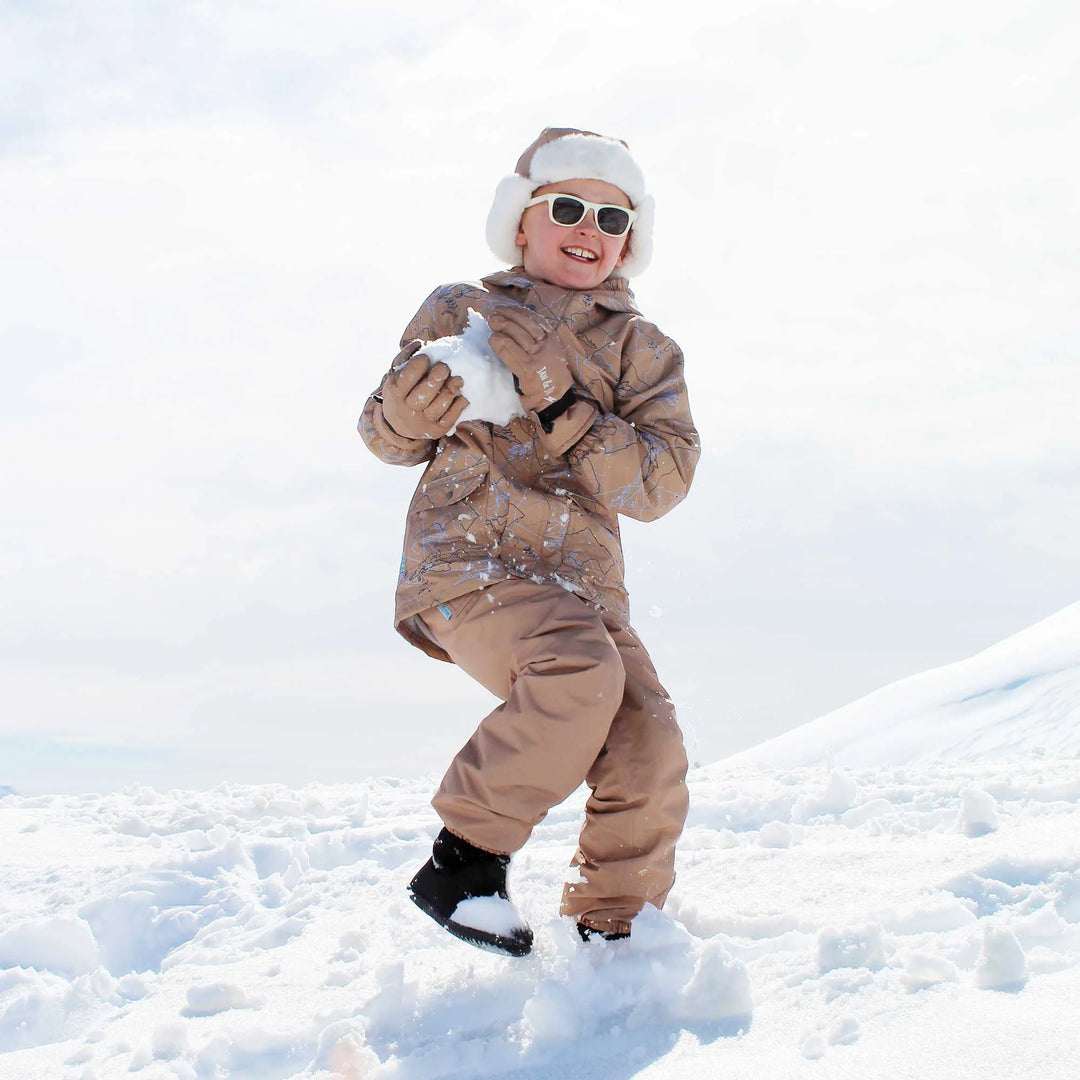 >Jan &amp; Jul Kids Cozy-Dry Fleece Lined Rain &amp; Snow Pants - Soft Brown