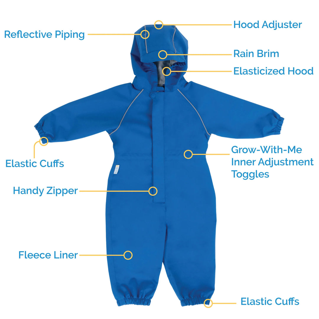>Jan &amp; Jul Kids Fleece Lined Rain Suits - Dark Spruce