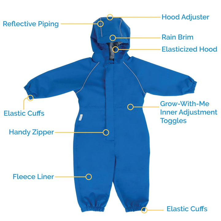 >Jan &amp; Jul Kids Fleece Lined Rain Suits - Dark Spruce