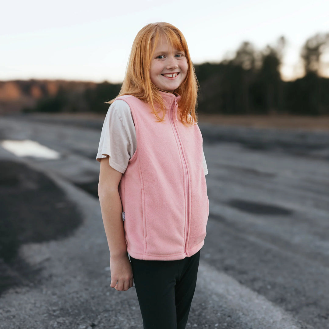 >Jan &amp; Jul Kids Fleece Vest - Dusty Pink