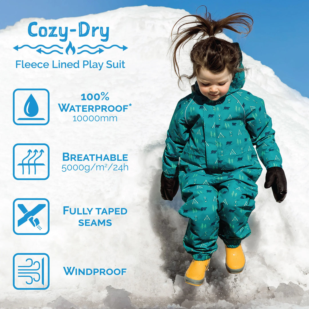 >Jan &amp; Jul Kids Fleece Lined Rain Suits - Dark Spruce