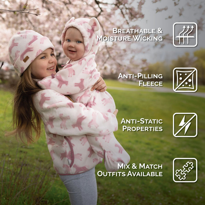 >Jan &amp; Jul Kids Cozy Fleece Jacket - Pink Ponies