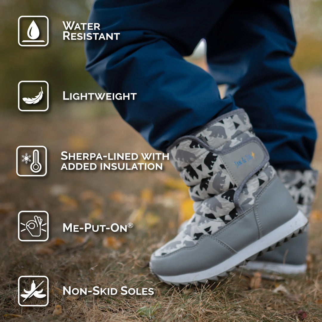 >Jan &amp; Jul Kids Toasty-Dry Tall Puffy Winter Boots - Polar Pals
