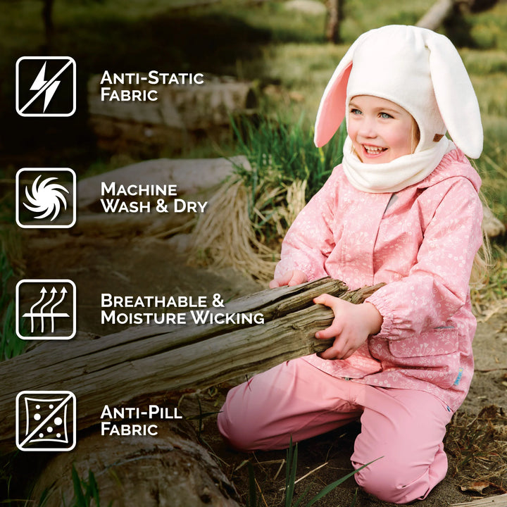 >Jan & Jul Kids Fleece Animal Hats - Cream Bunny
