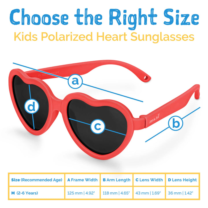 >Jan & Jul Kids Polarized Heart Sunglasses - Nautical Red