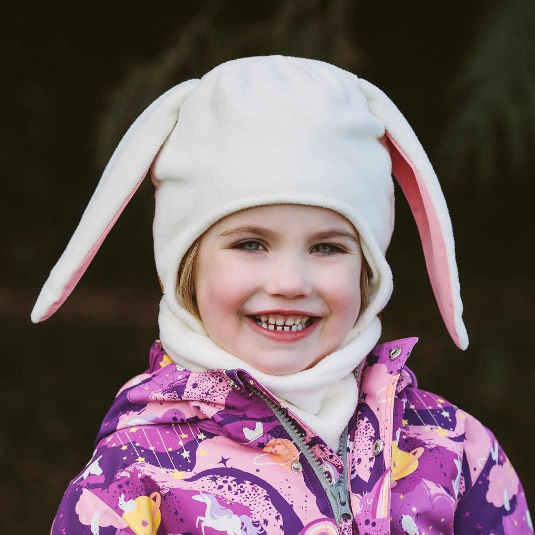 >Jan & Jul Kids Fleece Animal Hats - Cream Bunny