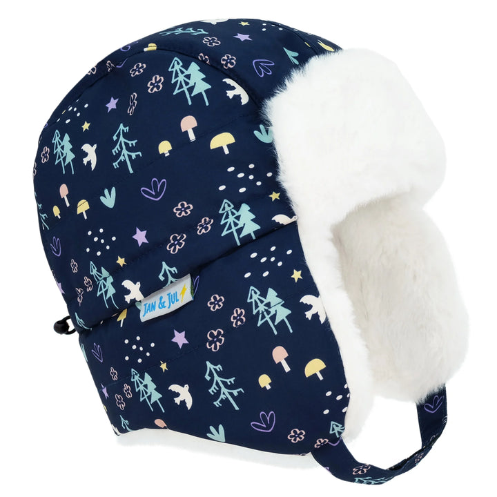 >Jan &amp; Jul Kids Toasty-Dry Trapper Winter Hat s- Navy Forest