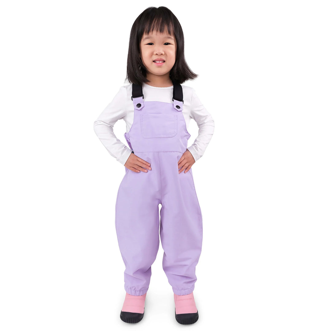 >Jan &amp; Jul Kids Fleece Lined Rain Overalls - Lavender