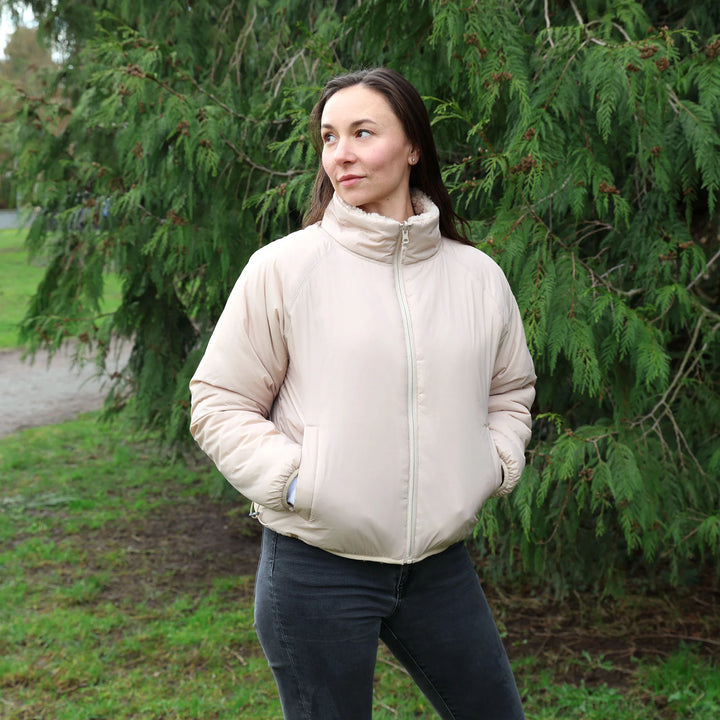 >Jan &amp; Jul Kids/Women Reversible Fleece Jacket - Oatmeal