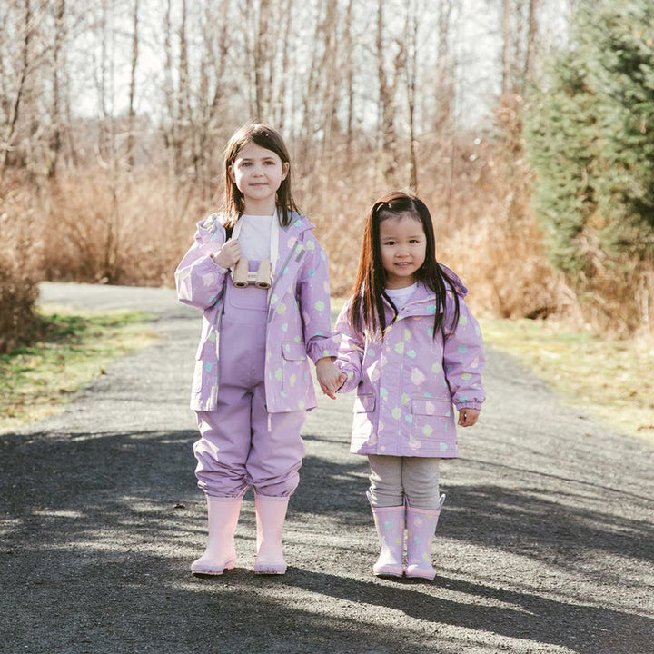 >Jan &amp; Jul Kids Fleece Lined Rain Overalls - Lavender