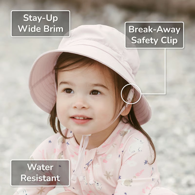 >Jan &amp; Jul Kids Water Repellent Bucket Hats - Pink Ice Cream