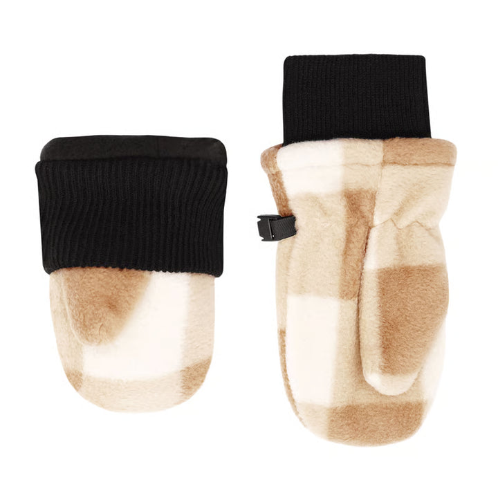 >Jan &amp; Jul Kids Fleece Mittens - Brown Plaid