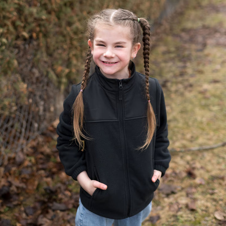 >Jan &amp; Jul Kids Fleece Collared Jacket - Black