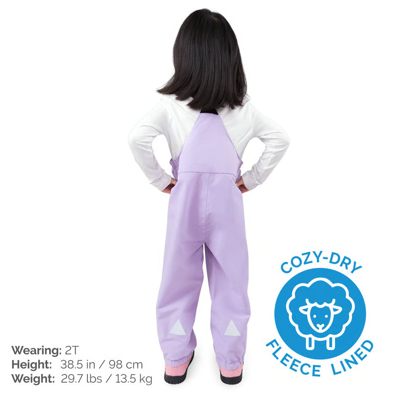 >Jan &amp; Jul Kids Fleece Lined Rain Overalls - Lavender