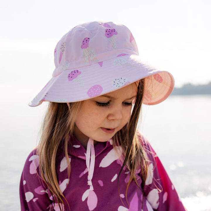 >Jan &amp; Jul Kids Water Repellent Bucket Hats - Pink Ice Cream