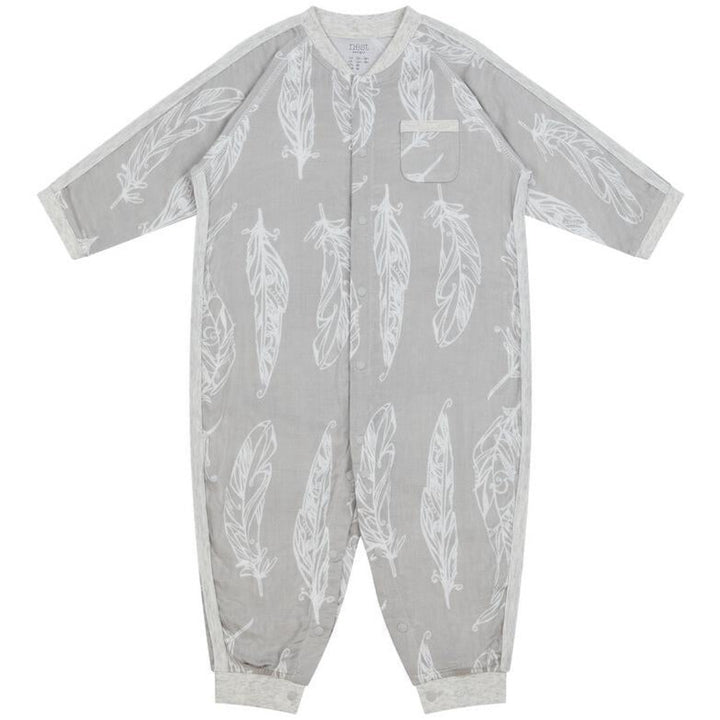 Nest Designs Kids/Baby Bamboo Pima 3/4 Sleeve Romper - Feather Grey