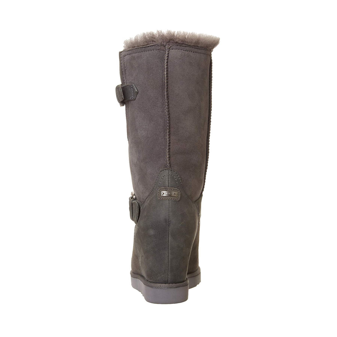 Australia Luxe Women's Machina Genuine Sheepskin Wedge Boots in Gray