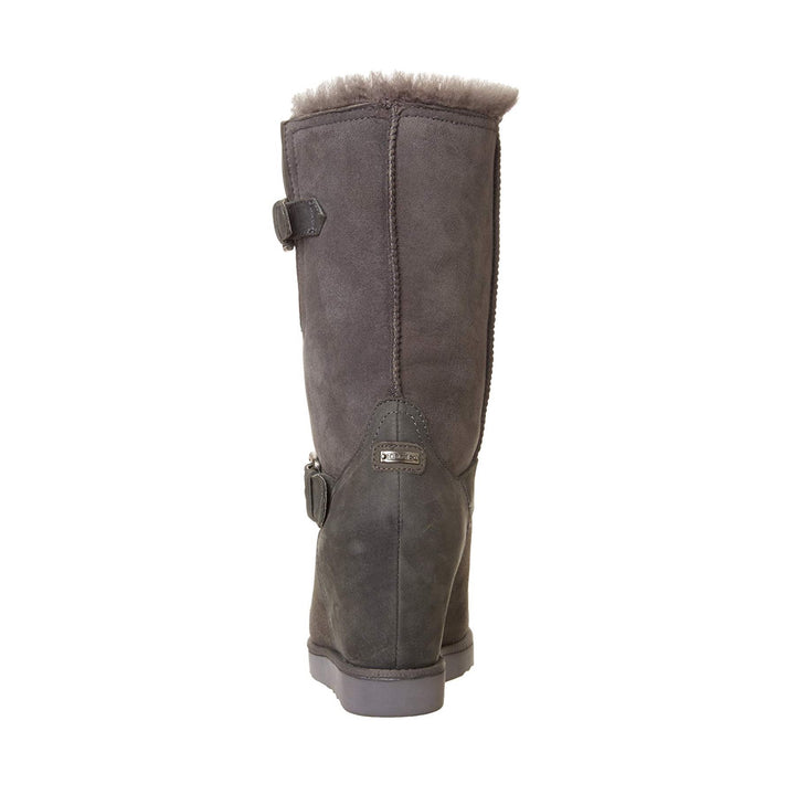 Australia Luxe Women's Machina Genuine Sheepskin Wedge Boots in Gray