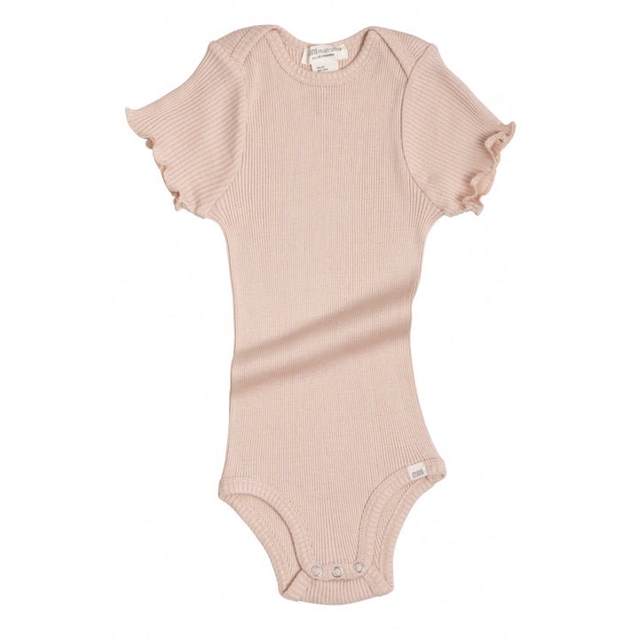 Minimalisma Baby Bingo Signature Silk-Seamless Short-Sleeve Bodysuit - Sweet Rose