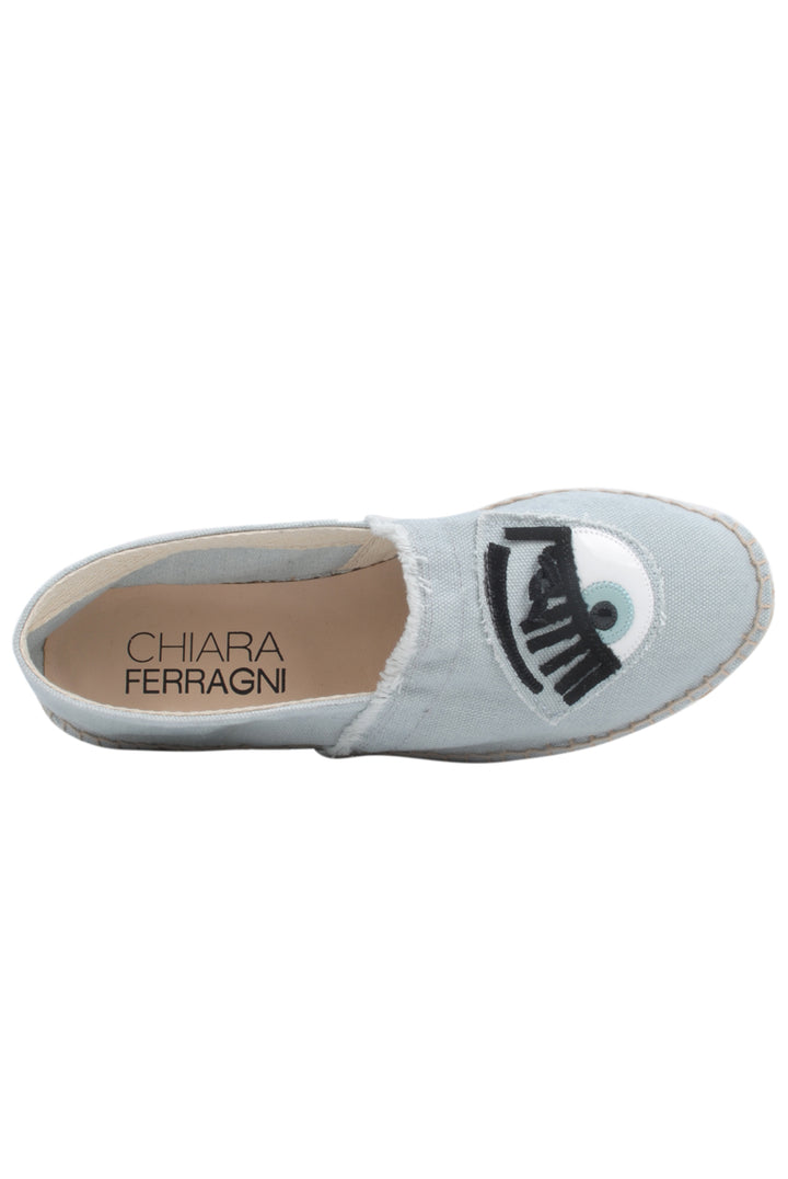 Chiara Ferragni Women's Light Blue Canvas Eye Espadrille Sneaker