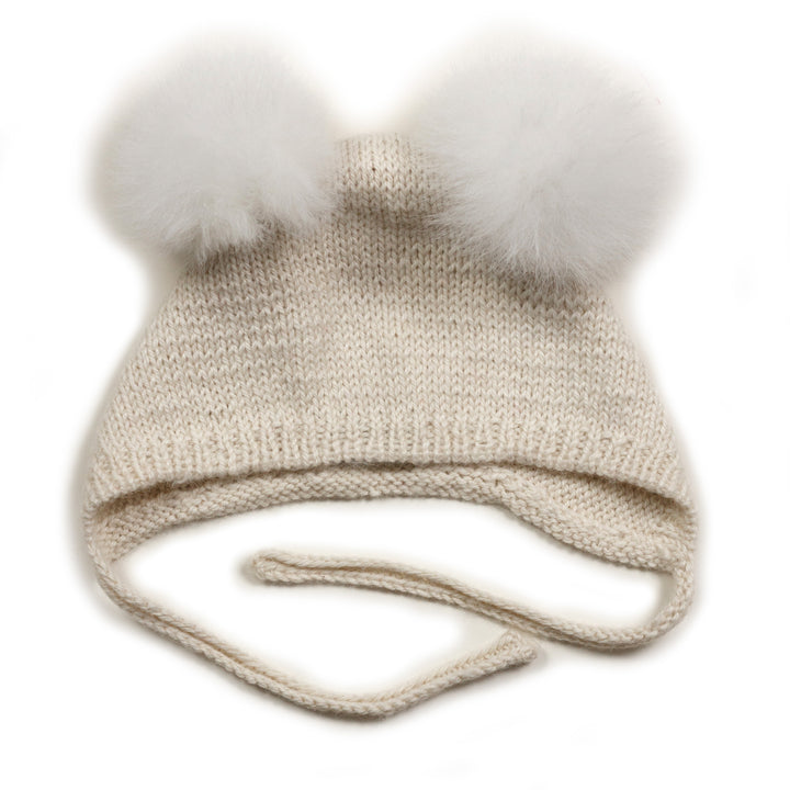HUTTEliHUT Baby's Hat Bolivian Alpaca Wool in Off white/Whites
