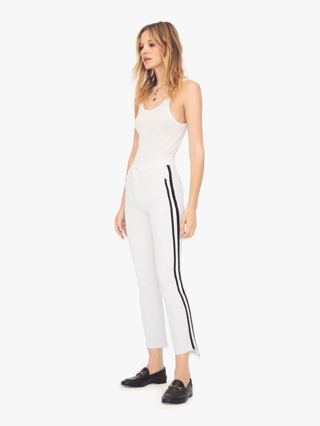 Mother Jeans Womens The Inside Crop Step Fray in WIR-Whipping The Racer