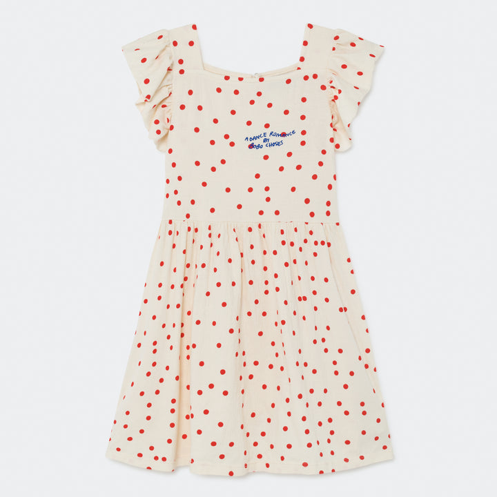 BOBO CHOSES Kids Dots Jersey Ruffle Dress 12001118