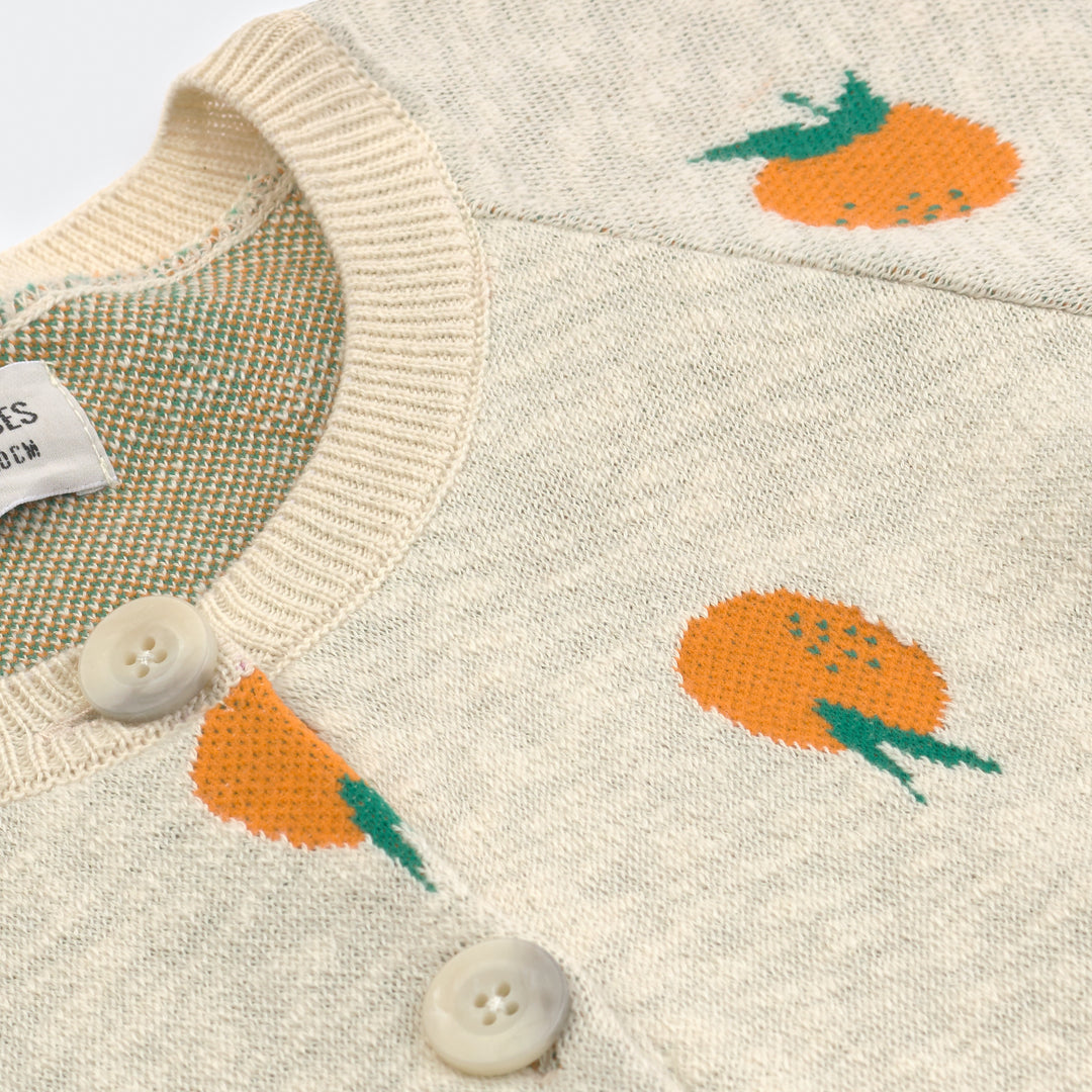 BOBO CHOSES Kids Oranges Knitted Cardigan