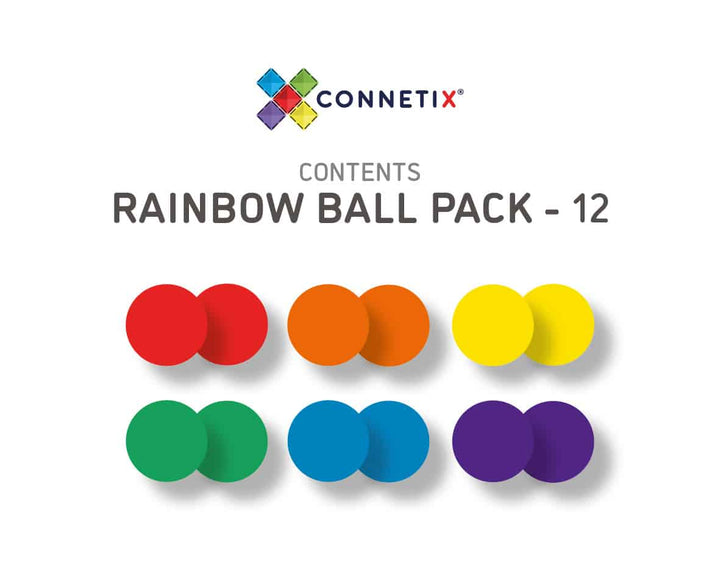 CONNETIX Rainbow Tiles - 12 Pieces Replacement Ball Pack