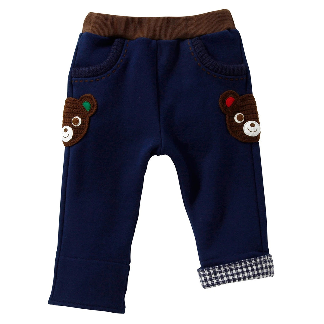 Miki House Bear Sweatpants in Navy