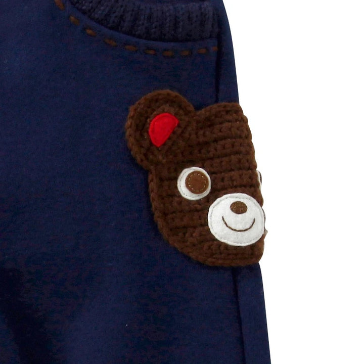 Miki House Bear Sweatpants in Navy