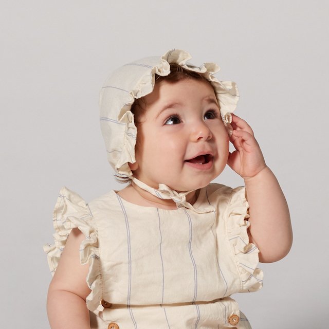 yellowpelota Kids Sun Stripe Bonnet in Yellow