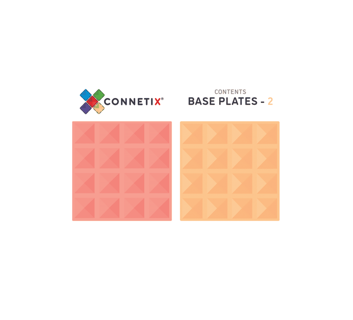 >CONNETIX Pastel Tiles - 2 Pieces Base Plate Lemon & Peach Pack
