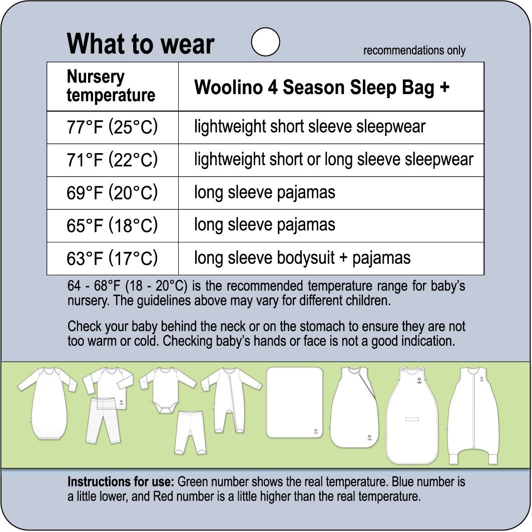 Woolino 4 Season BASIC Merino Wool Baby Sleep Bag in Butterfly