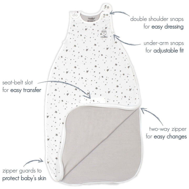 >Woolino Merino Wool 4 Season Sleep Bag ULTIMATE - Gray Stars