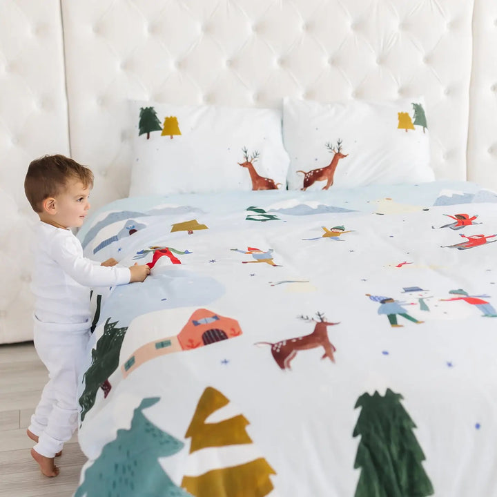 Rookie Humans Kids Bedding Set Holiday Themed: Snowy Days